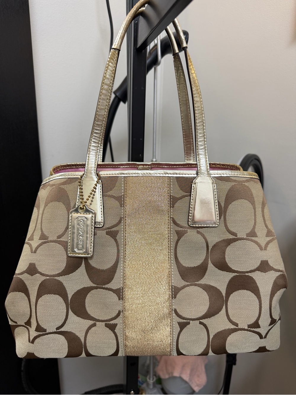 Coach vintage Carryall kisslock tote